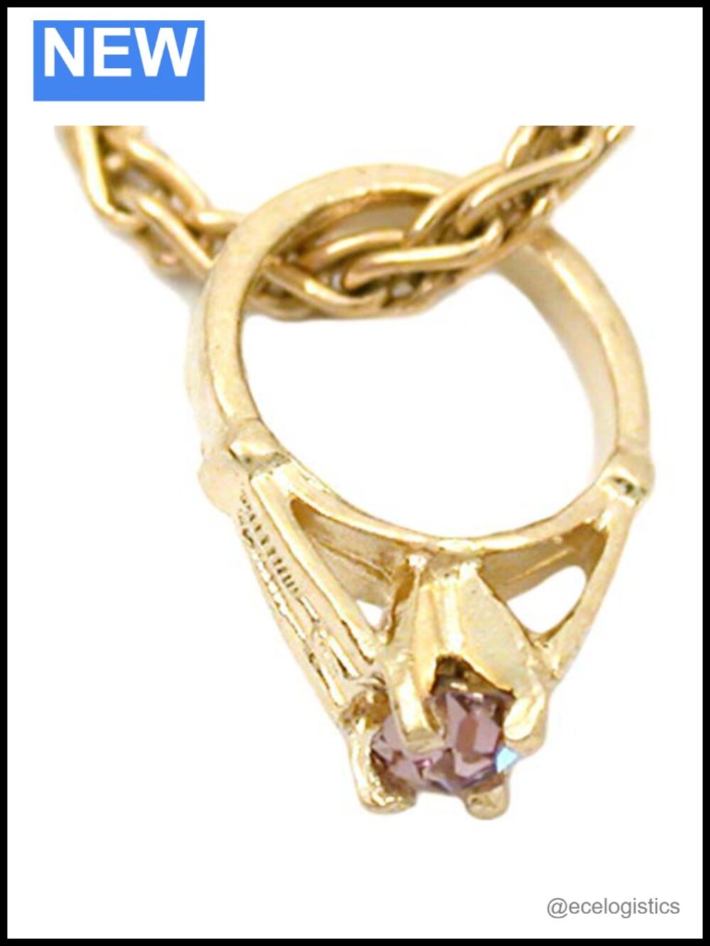 14K Yellow Gold June Birthstone Ring Charm